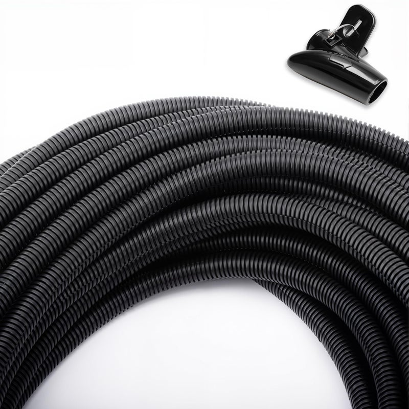 ZhiYo 50 FT 1/2â€ Wire Loom Split Tubing Auto Wire Conduit Flexible Cover Plastic Cover for Electrical Wires & Cables High Temperature (-40F to 257F) - Image 1